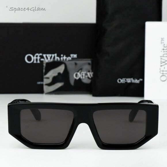 Off-White Men Sunglasses Black Grey Square OERI13F VANCOUVER 1007 BRAND NEW - Picture 1 of 11